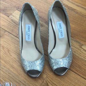 Brand new Jimmy Choo glitter wedge